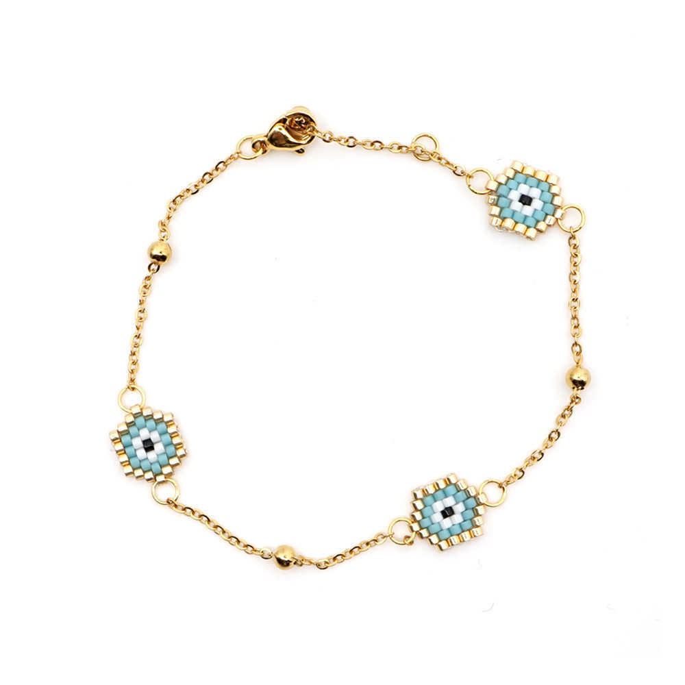 Miyuki Blue Eye Bracelet Gold Chain Bracelet Eye Turkey Bracelet Fashion Jewelry