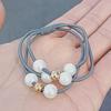 Korean-Style Handmade Three-Strand Pearl Elastic Hair Tie