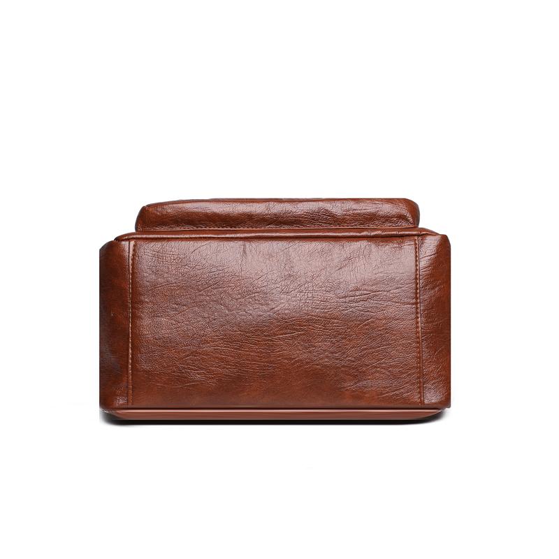 Middle-aged Women's Bag Multi-layer Shoulder Bag Soft Leather Handbag Large Capacity Crossbody Bag