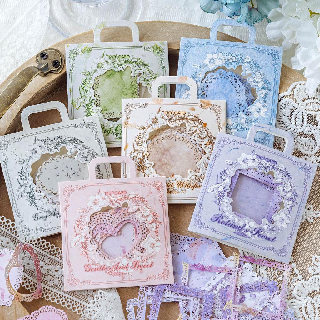 30pcs/lot Memo Pads Material Paper  Light and Shade of Lace Journal Scrapbooking Paper Card Background Decoration Paper
