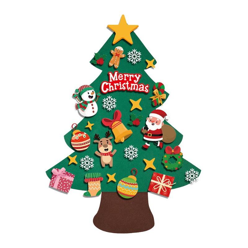DIY Self-Adhesive Felt Christmas Tree Ornament - Wholesale Party Decoration Supply, Kids Handcraft Material Kit for Holiday Fun