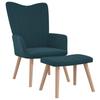 Day and Night - Day and Night Relaxation Armchair with Blue Velvet Stool