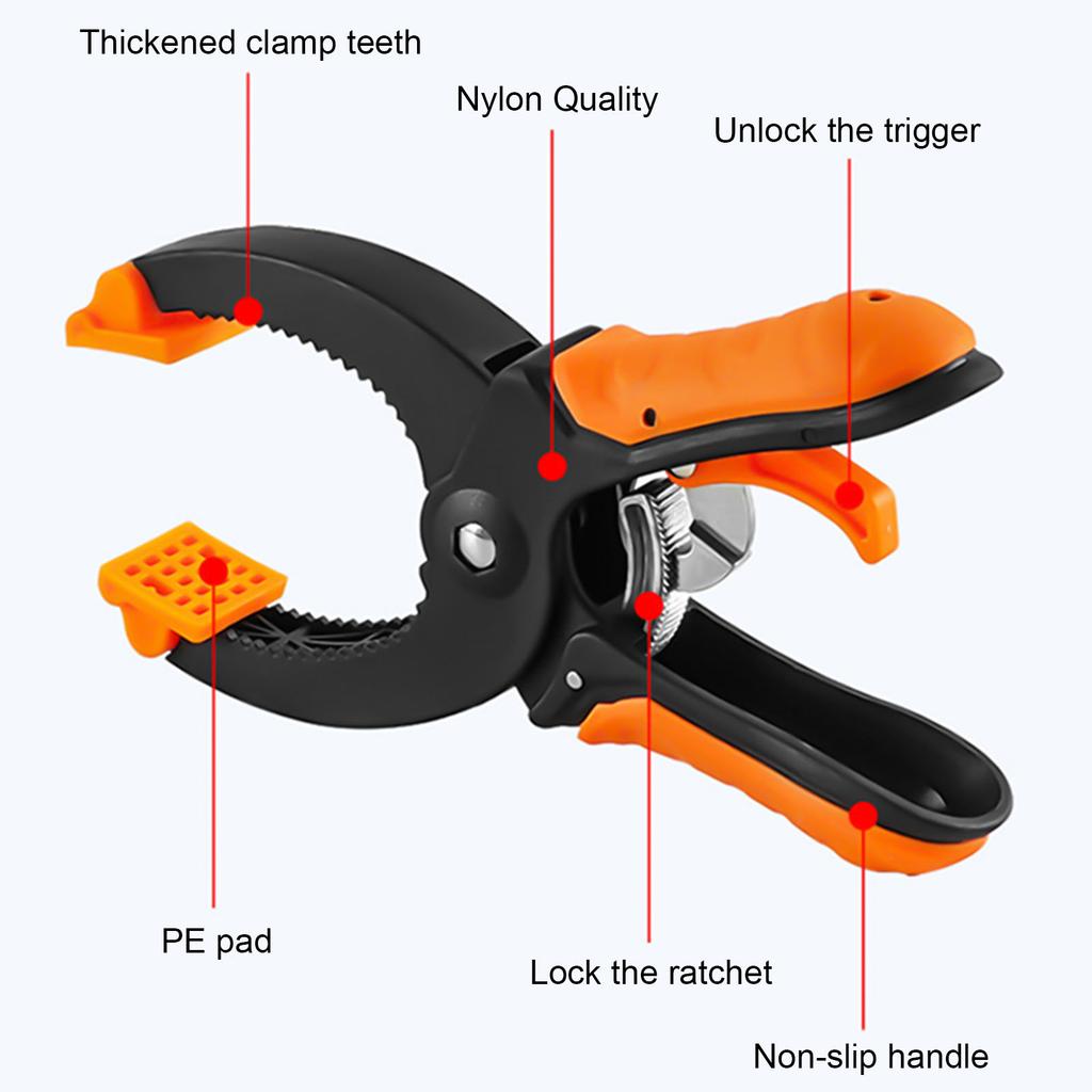 Plastic Spring Clamps 6/8inch Heavy Duty Clips Ratchet Clamps for Crafts Backdrop Stand Woodworking Photography Studios