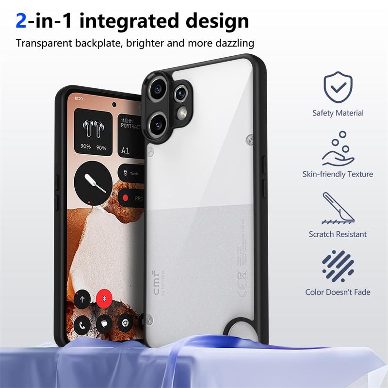 Nothing CMF Phone 2 Pro A001 Case Plating Silicone Bumper Shockproof Clear Back Cover Hard Phone Case for Nothing CMF Phone2 Pro