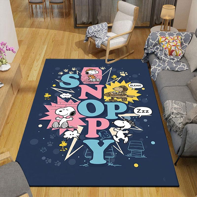 

Cute Snoopy cartoon print welcome mat, non-slip decorative home rug, suitable for use in the bedroom, bedside, or doorway. 60x90cm