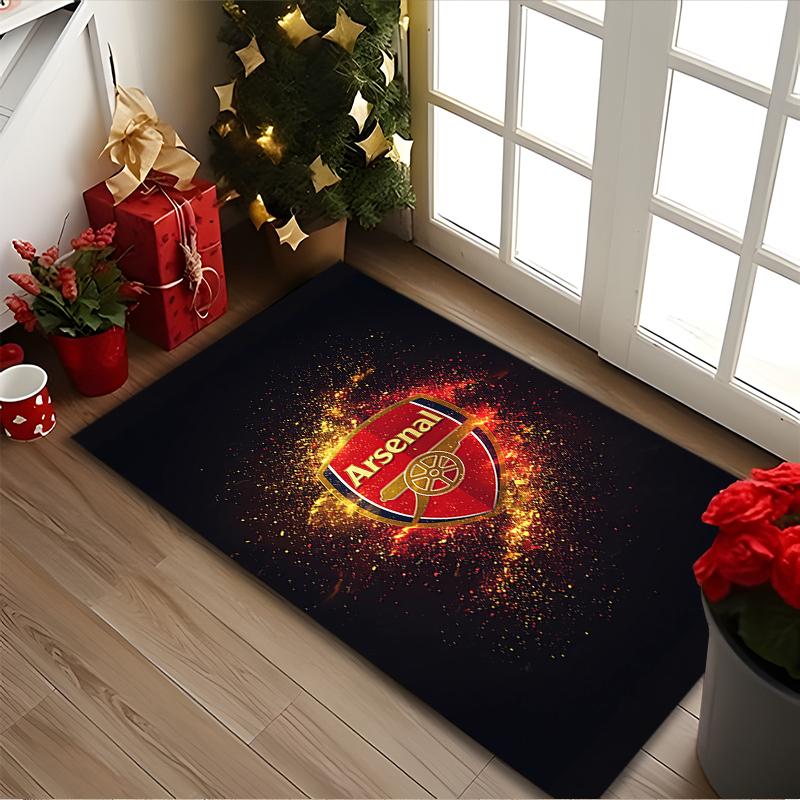Football Club Rug Ideal for Reading Room, Multi-purpose Office Chair Sofa Carpet, Anti-slip Printed Home Area Rug