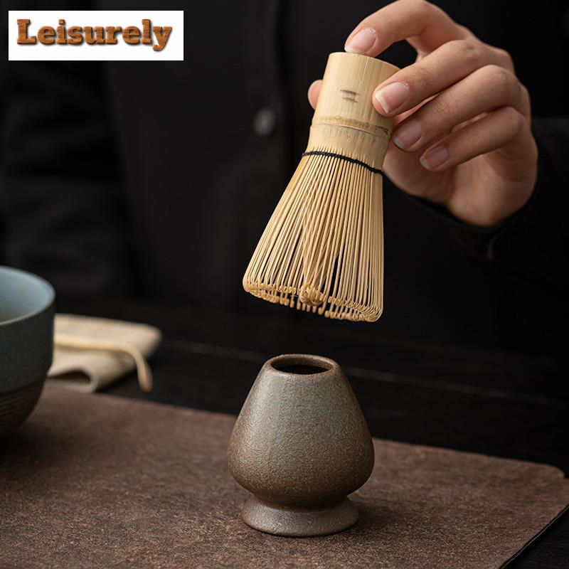 Japanese Coarse Pottery Matcha Tea Set Bamboo Tea Brush Ceramic Tea Bowl Composition Chinese Traditional Tea Tools Holiday Gifts