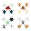 5Pcs Star Lanterns 12-Inch Paper Christmas Ornaments 9 Pointed Hanging Lamp Lampshades Vintage Farmhouse Xmas Party Decorations