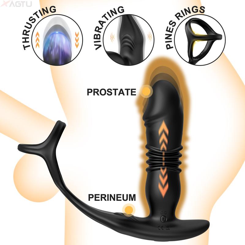 Masaj Prostata cu Impulsuri pentru Bărbați Aplicație Bluetooth Vibrator pentru Bărbați Gay Dop Anal Telescopic Vibrator Dop Anal Jucărie Sexuală pentru Cupluri