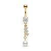 Dainty Zircon Pendant Belly Button Ring for Women Shiny Crystal Star Navel Jewelry Rust-proof for Beach Vacation