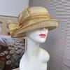 Spring and summer hemp gauze hat top hat gold spot summer sun hat extravagant fashion fan design