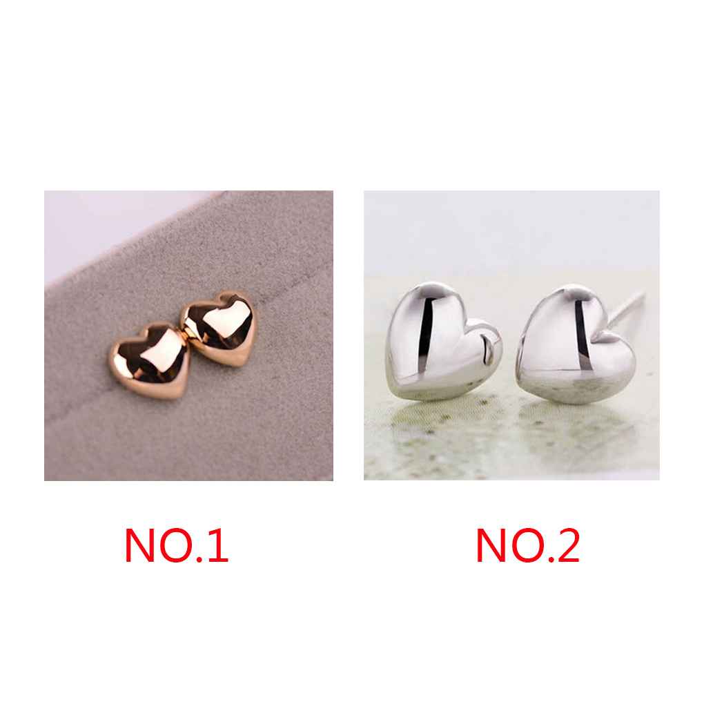 1 Pair Women Heart Shape Ear Glossy Jewelry Ears Small Studs Earrings Stud Trendy Piercing Party Simple Female