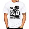 Camiseta de Bicicleta Gravel Nova Verão Masculina Manga Curta Harajuku Equipamento Esporte de Bicicleta Arte Menino Casual Top Interessante Camiseta Branca