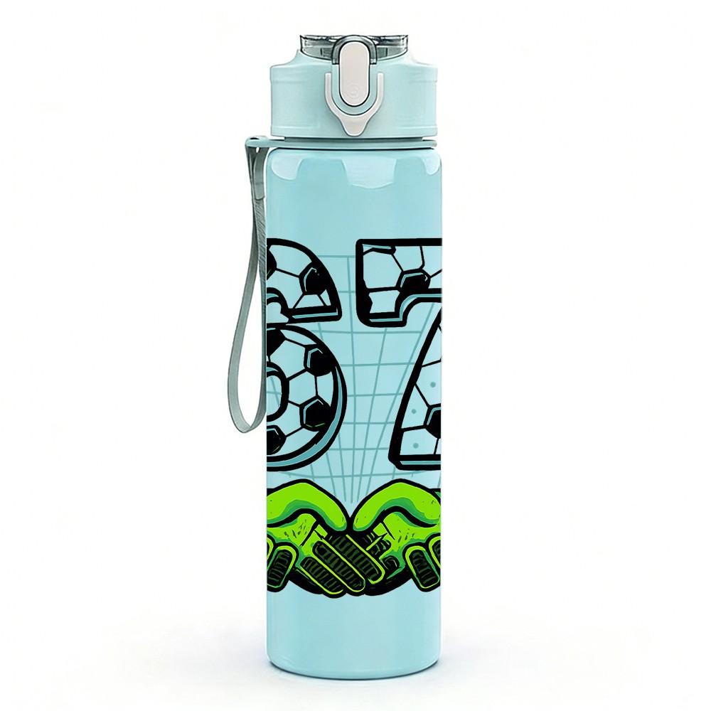 1PC Stone Style 67 Number Letter 750ml Color Plastic Sports Water Bottle Leakproof Flip Straw Lid Suitable for Sports Office Home Use