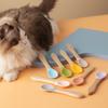 Pet Cat Canned Food Spoon Wooden Handle Silicone Kitten Wet Food Feeding Spoon Baby Food Grade Material Pet Supplies