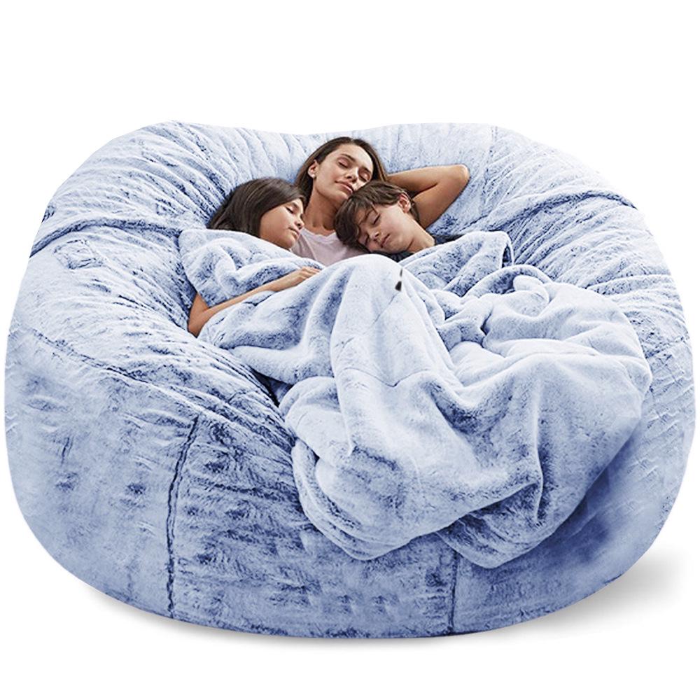 Plush Faux Fur Bean Bag Sofa - Available in 5FT, 6FT, and 7FT Sizes