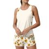 Women’s Sleeveless Tank Top and Shorts Set Floral Print Lightweight Activewear for Running Yoga Gym Training