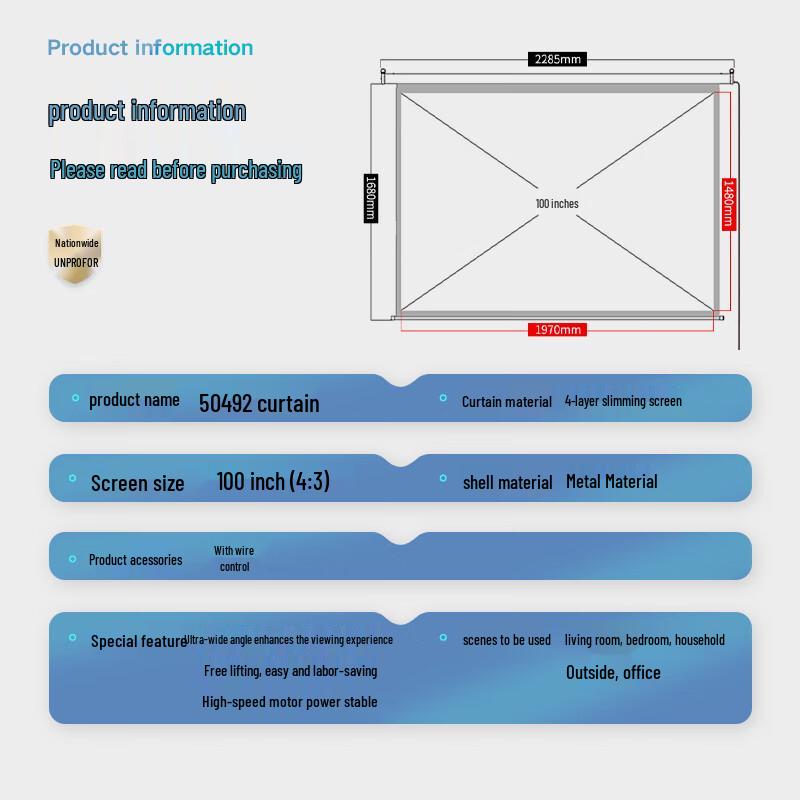 Deli Electric Projector Screen