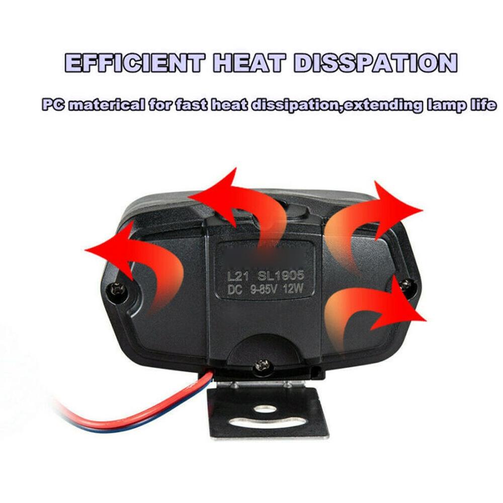 Motorcycle Headlight Light 6000K 1200LM 12W 80x50mm Replacement Driving