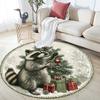 Vintage Raccoon,Round Area Rug,Carpet Rug for Living Room Bedroom Sofa Playroom Decor,Non-slip Floor Mat