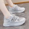 Damenschuhe 2026 Frühling Herbst Neu Atmungsaktives Mesh Hohl Plateau Sneaker Bequem Höhe Erhöhend Schnürung Freizeit Schuhe