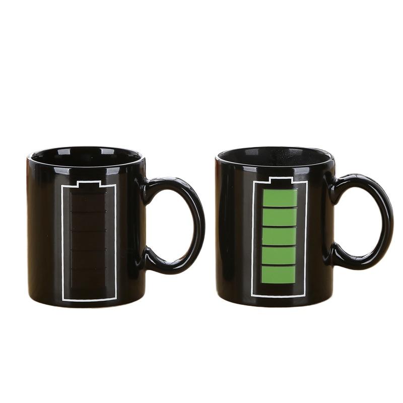 12 Färgskiftande Mugg Batterilampa Kaffekopp Kreativ Morgon Keramisk Kopp
