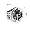 Viking Compass Design Mens Stainless Steel Ring Norse Rune Jewelry Retro Style