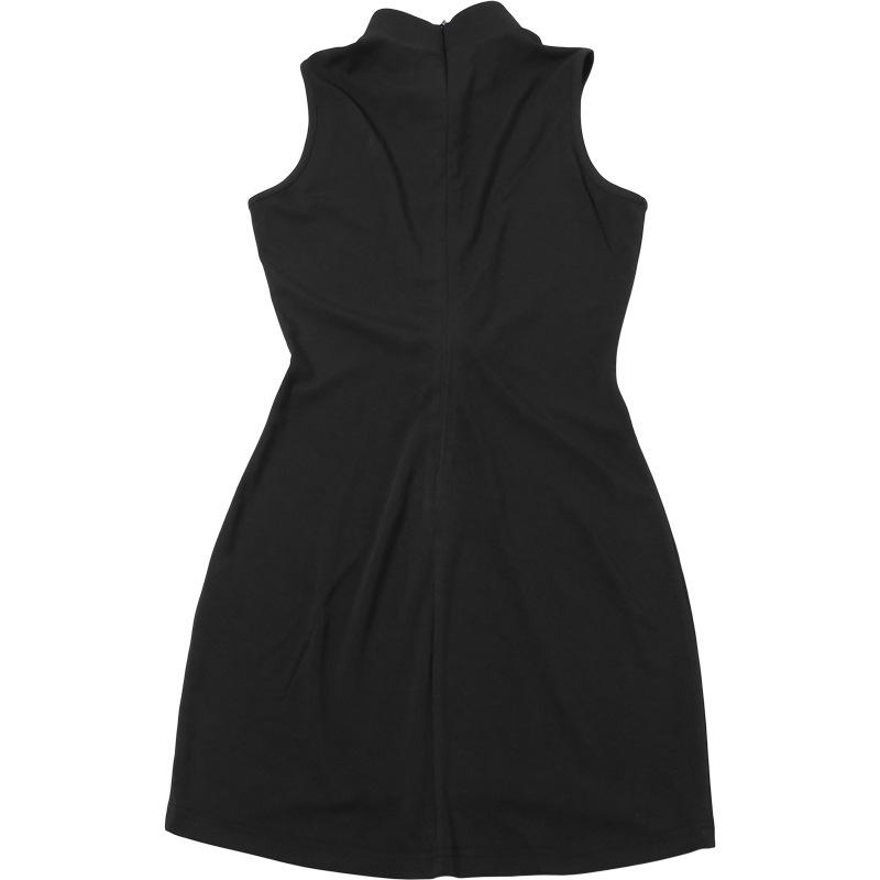 2025 Summer European & American Chic Sleeveless Bodycon Dress - Sexy Hollowed-Out Design, Solid Color