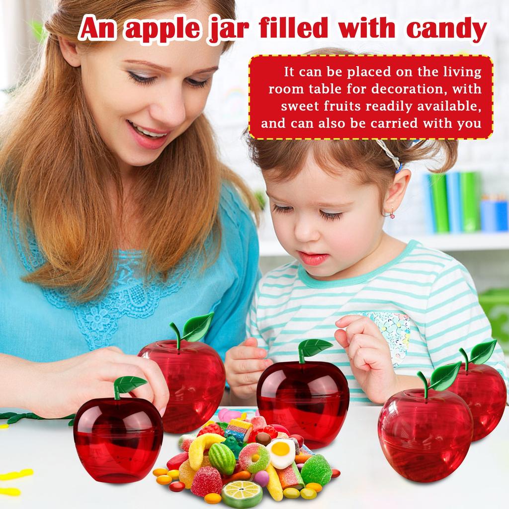 12 Sets Plastic Container For Teacher, Large Shaped Candy Jars Boxes, Teacher Week Appreciation Gifts Graduation Back To School Ornaments For Party