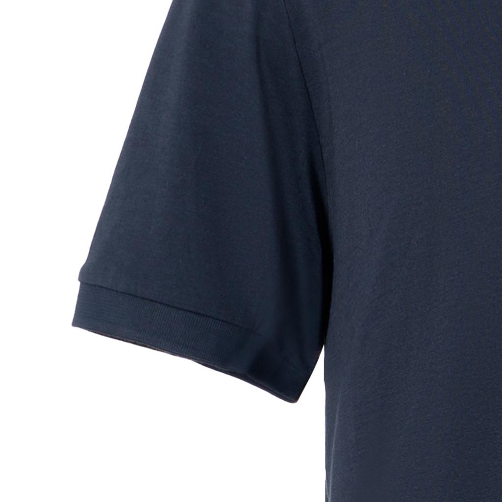 Emporio Armani EA7 Solid Color Button Straight Fit Short Sleeve Polo Shirt Men Polo Shirts Navy-Blue 8NPF09-PJNQZ-1578