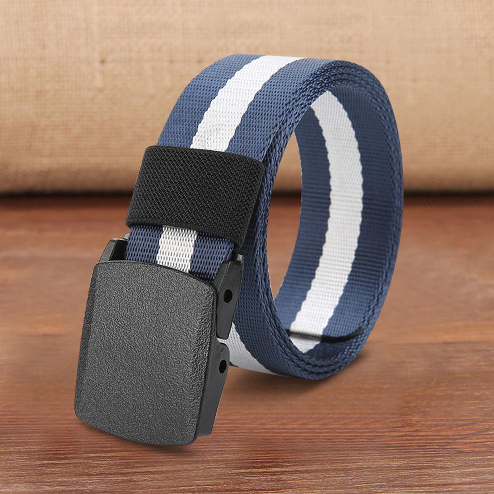 

Мужской нейлоновый ремень, повседневный пластиковый гладкий холст с гладкой пряжкой, регулируемый ремень One Size белый