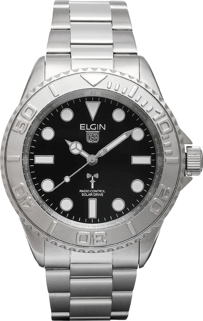 ELGIN Radio Solar Watch FK1430S-BP Men's black
