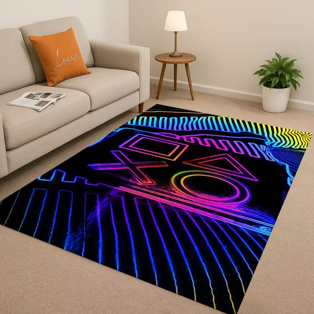 Retro Game Zone Sign Gamer Controller Living Room Non-Slip Area Rug Carpet for Bedroom Kids Playroom Sofa,Home Decor Doormat