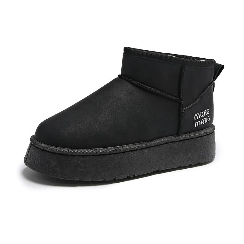 

Новые кожаные водонепроницаемые осенне-зимние ботинки на платформе для снегоступов, женская мода, универсальные, с флисовой подкладкой, утолщенные, утепленные, с хлопковой подкладкой 41 чёрный