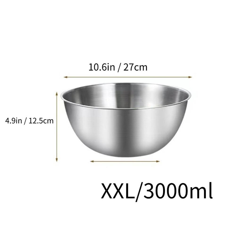 1Pcs Stainless Steel Salad Bowls 17/19/23/25/27cm Fruit Vegetable Noodle Container Egg Flour Mixing Basin with Scale