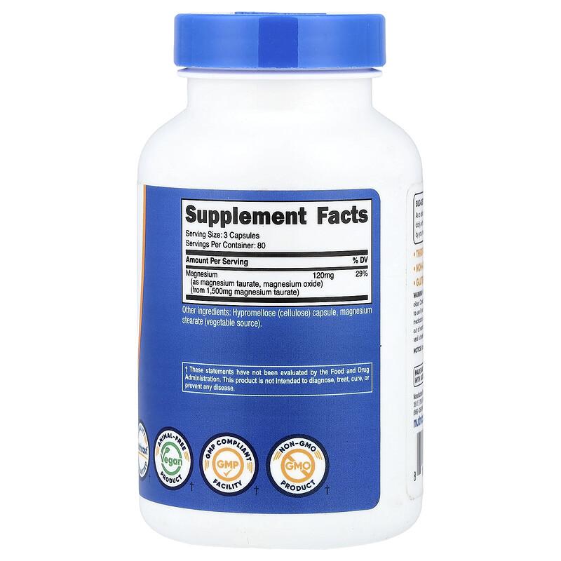 Magnesium Taurate, 240 Capsules (500 Mg Per Capsule)