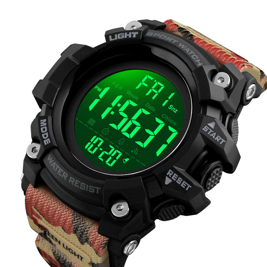 Outdoor Sports Camouflage Fashion Men's Electronic Watch Multifunctional Countdown Student Men's LED Watch