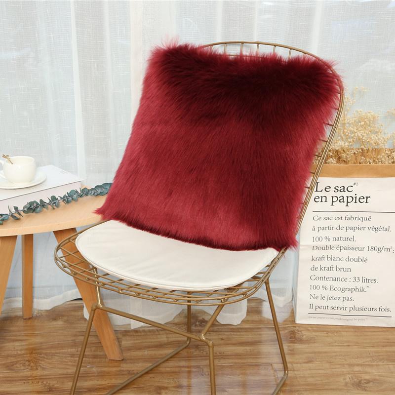50x50cm Zacht Super Kussensloop Bont Kussenhoes Decoratief 40x40 45x45 Kerstcadeau Shaggy Pluizig Lang Bont Kussenhoes 50x50cm