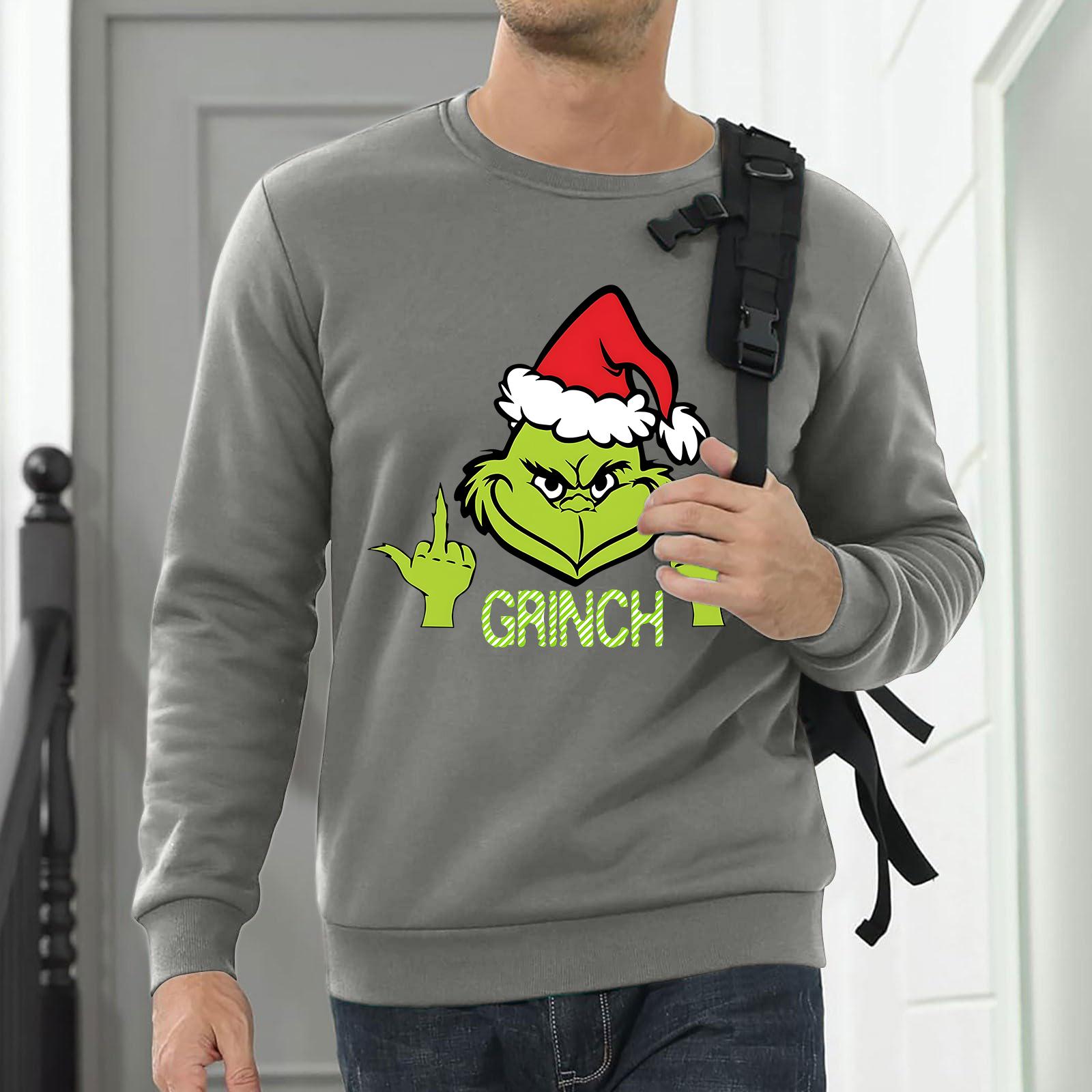

Men Sweatshirt Christmas Shirt Long Sleeve Funny Holdiay Crewneck Xmas Tops S
