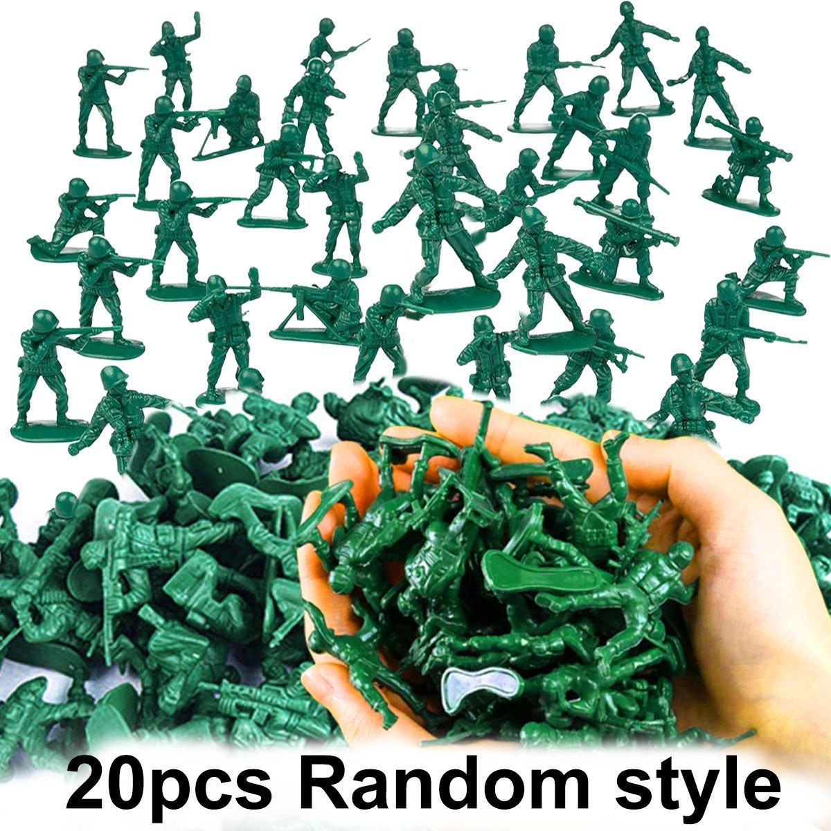 20Pcs Green 5cm Military Tactical Soldier Miniatures – Army Model Figures for Collectors, Diorama Displays, War Scene  ZSY