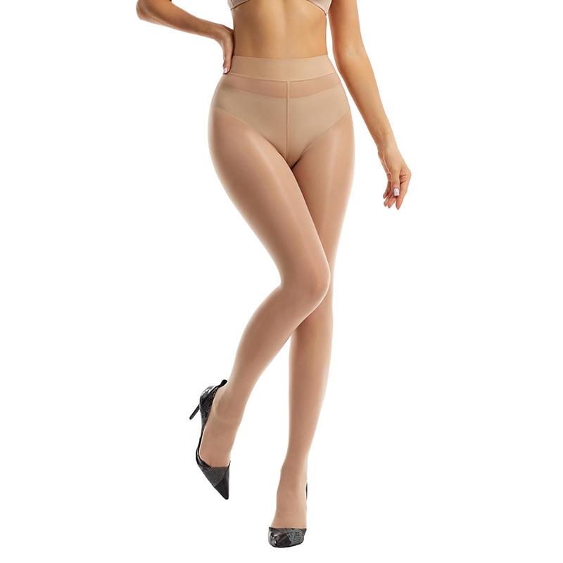 8D Oil Shiny Tights Women Nylon High Waist Silk Oil Shimmer Sheer Stocking Glossy Hosiery Streetwear Sexy Party Pantyhose 2025