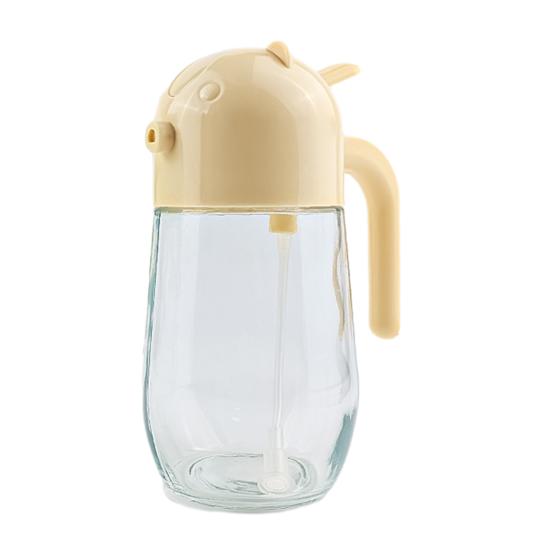 Glass Oil Sprayer And Pourer with Auto-Open Lid 520ml Oil Dispenser жёлтый