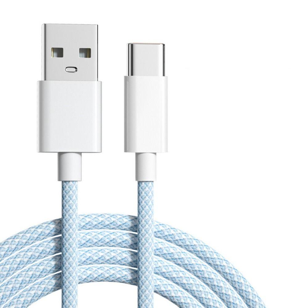66W 6A 66w Braided Data Cable Colourful Weave Weaving 66W Fast Charging Cable Data Transfer