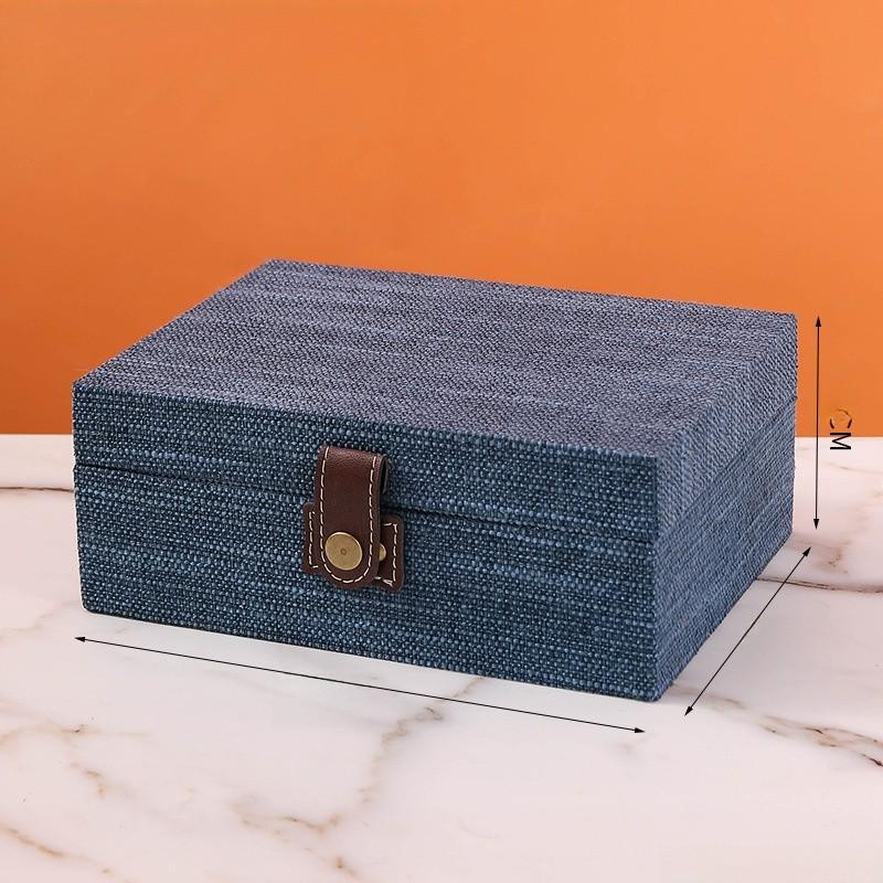 Desktop Wooden Organizer Box With Lid For Home Office Accessories Storage Gift