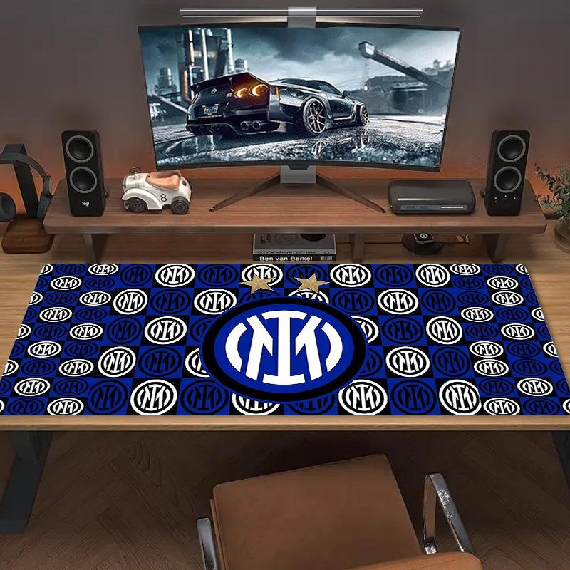 Inter Mailand Farbe Mauspads Großes Gaming-Tischkissen Rutschfeste Laptop-Tablet-Große Mauspads XXL-Matten Mini-PC-Spielmatte Mit Verriegeltem Rand