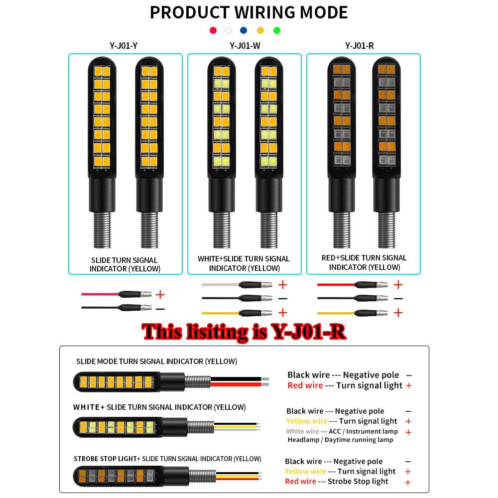 2x CNC Mini Motorcycle Turn Signal LED Light Universal 12V Stop Brake Indicator