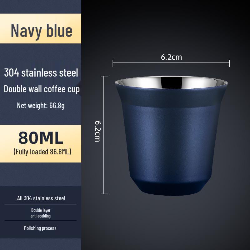 Italian Capsule Coffee Cup - 304 Stainless Steel, Double-Layer Insulated, Food-Grade, Latte Gift