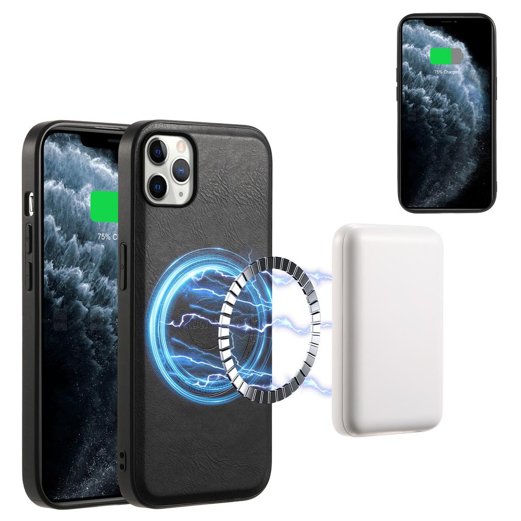 DENIOR Magnetic Case for iPhone 11 Pro Max,PU Leather Coated PC+TPU Phone Cover