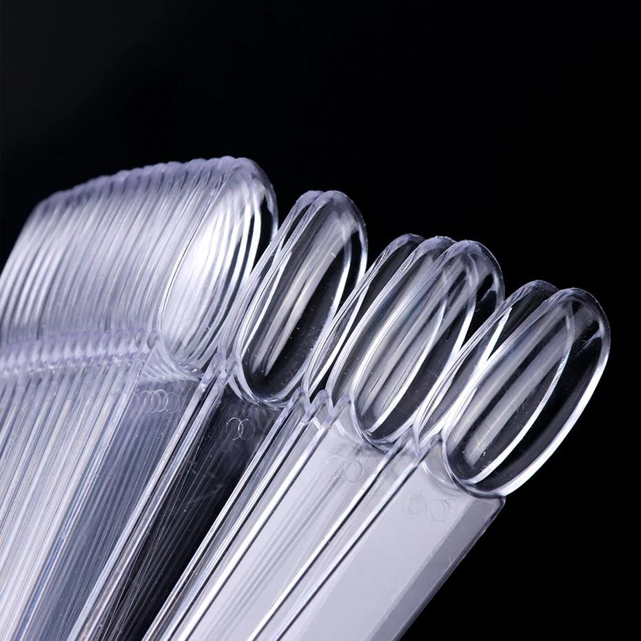 50pcs False Nail Display Tips Clear Nature Color Chart Oval Fan Style UV Gel Polish Swatch Shows Palette Practice Manicure Tools