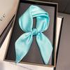 Autumn new versatile 71 imitation silk solid color silk scarf versatile plain color Korean neck scarf tied bag silk scarf